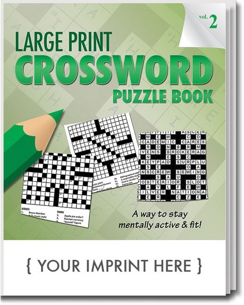 SCS1901 Large Print Crossword PUZZLE Book With Custom Imprint